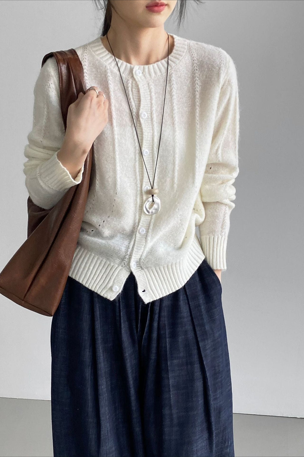 Elegant Wool Knit Cardigan