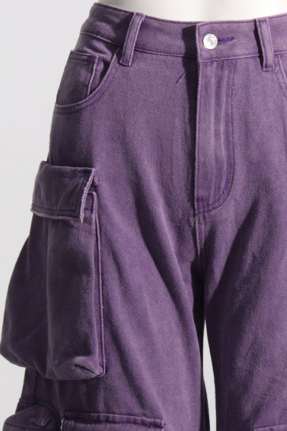 High Waist Oversized Pocket Denim Pant