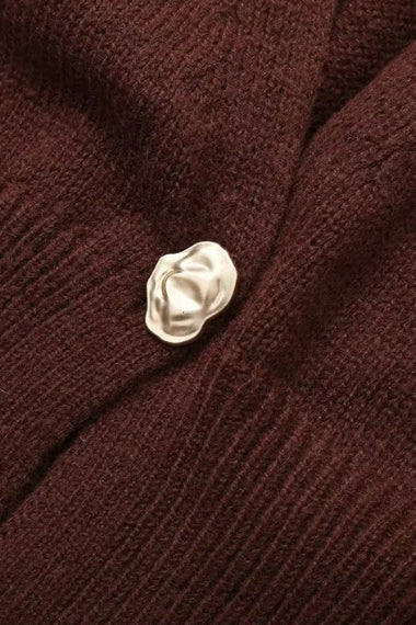 V-Neck Button Knit Cardigan