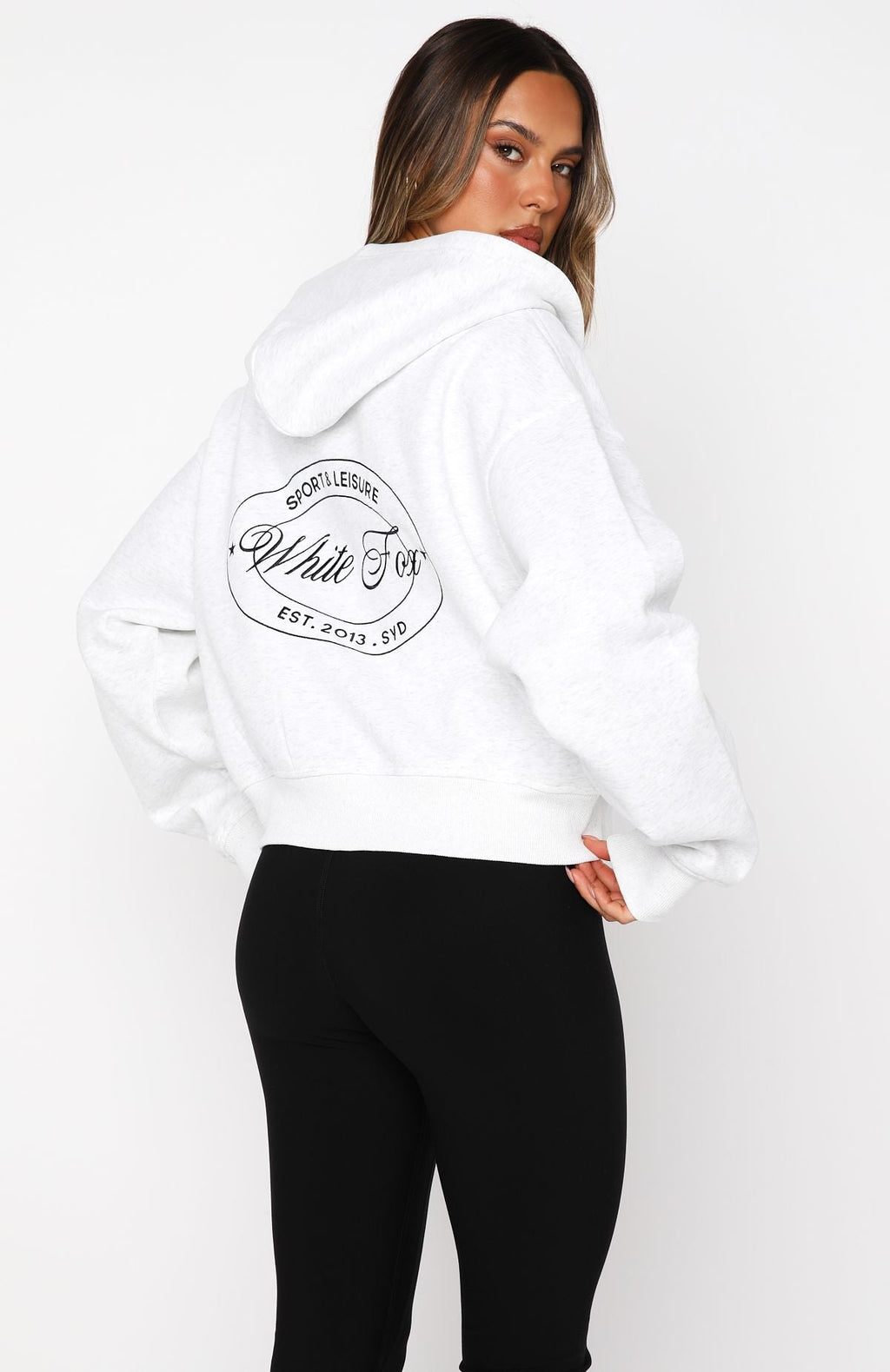 Just Try Again Boxy Grey Marle Hoodie