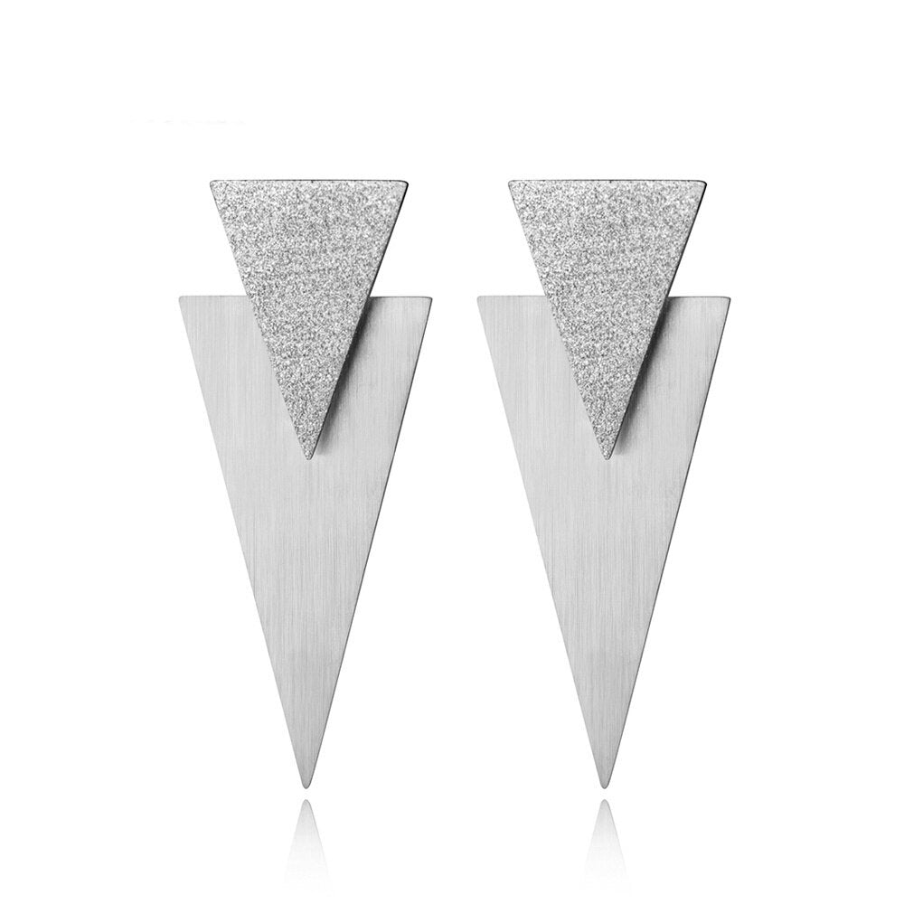 Sparkly Double Triangle Modern Earring