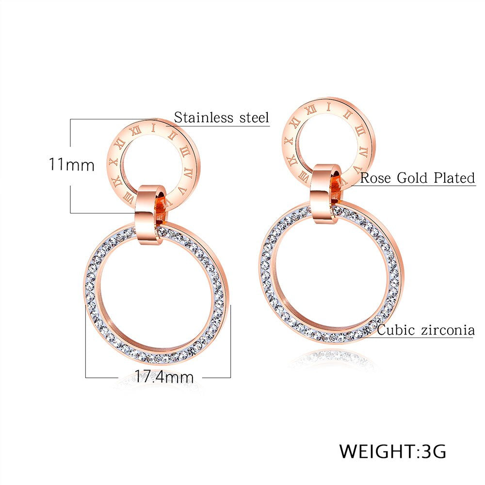 Roman Numeral Crystal Earring