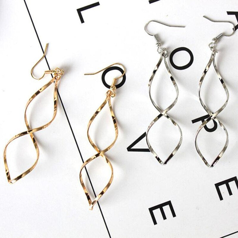 Spiral Dangle Metal Earring