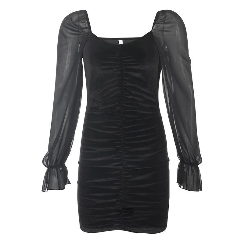 Off Shoulder Lantern Sleeve Mini Party Dress