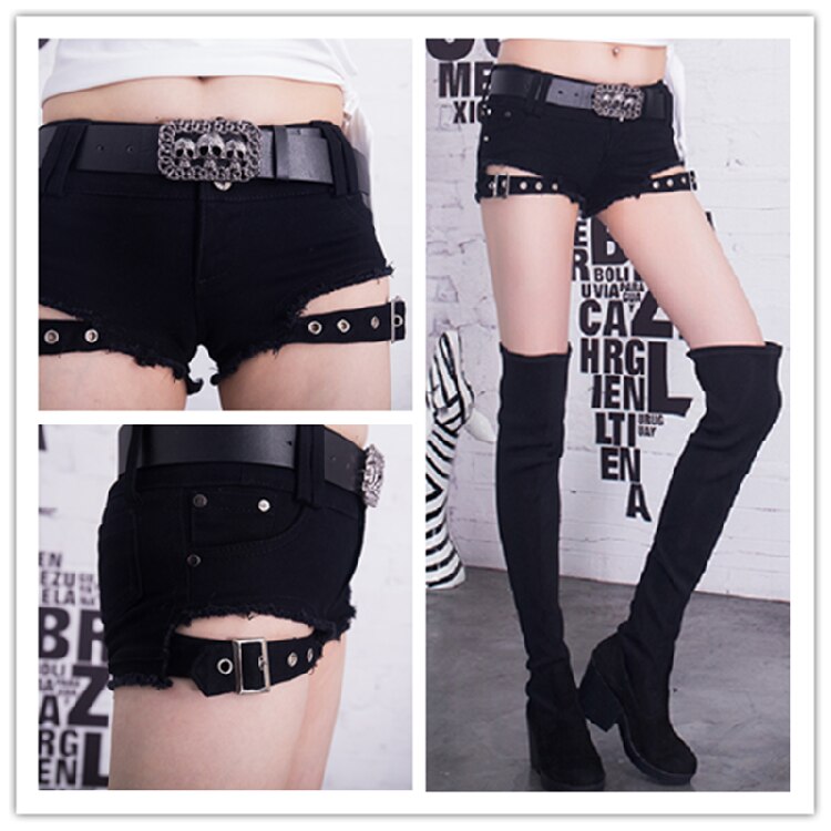 Skull Lace-up Low Waist Gothic Rock Short
