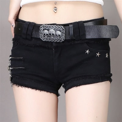 Skull Lace-up Low Waist Gothic Rock Short