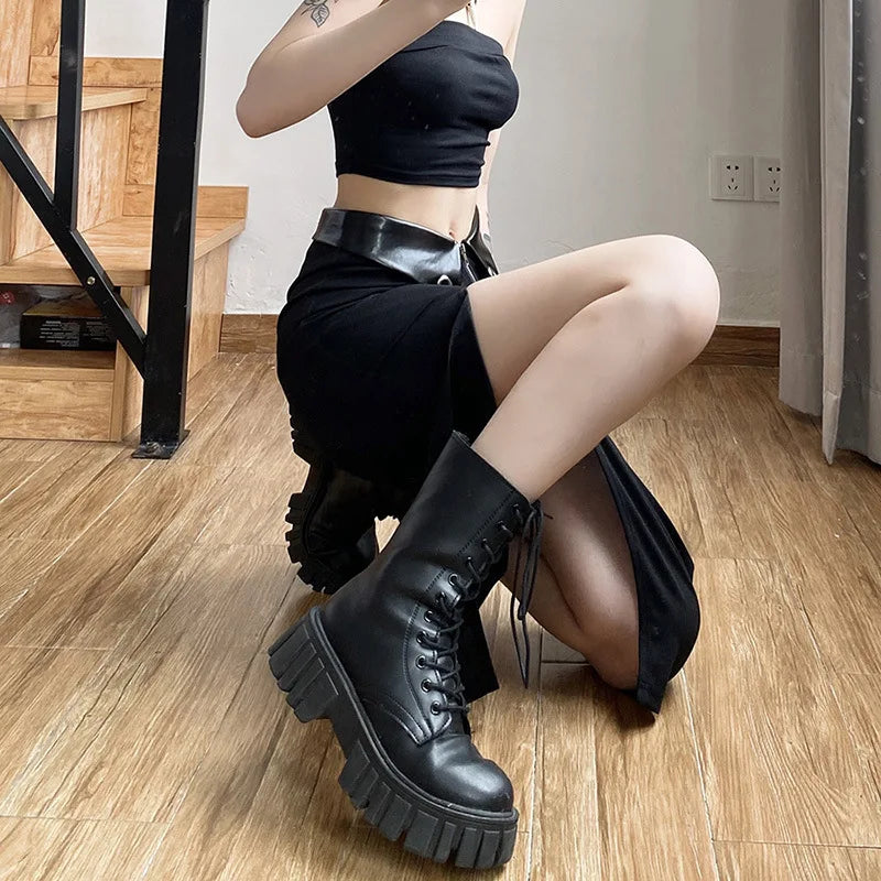 Black Irregular Summer Charm Split Party Skirt