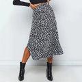 Leopard Print Split Long Fashion Skirt