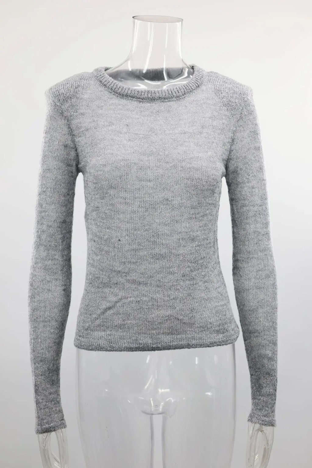 Sheer Soft O Neck Elegant Sweater