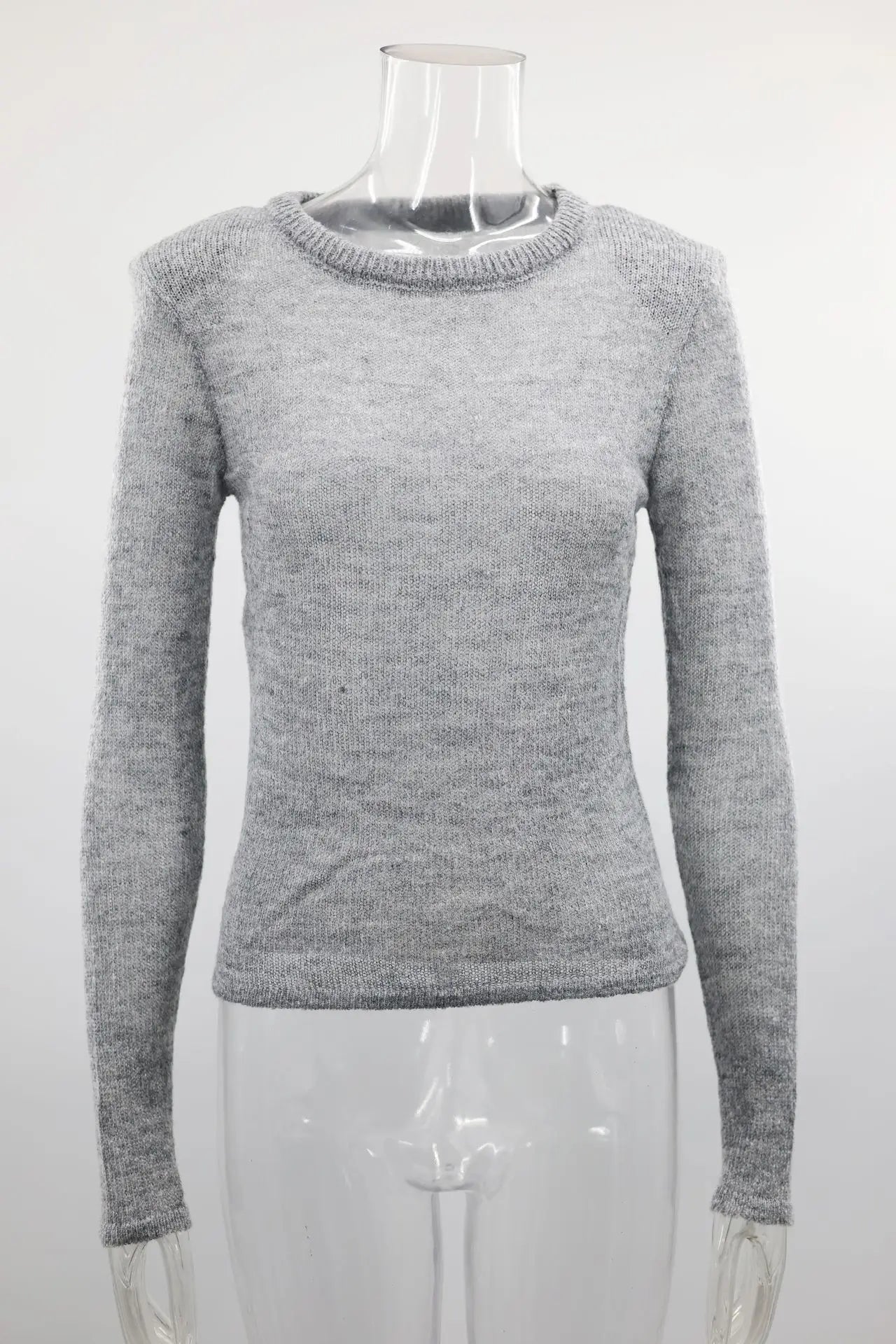 Sheer Soft O Neck Elegant Sweater