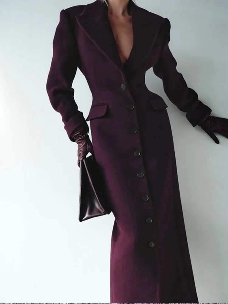 Grey Button Wool Coat