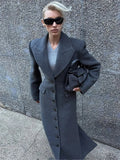 Grey Button Wool Coat