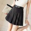 Summer High Waist A-line Pleated Mini Gray Skirt