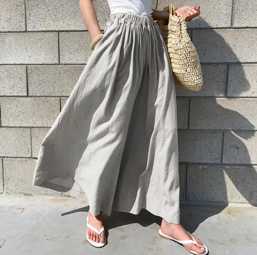 Denim High Waisted Frayed Maxi Skirt Spring Summer