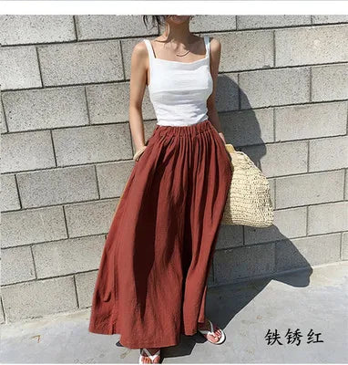 Denim High Waisted Frayed Maxi Skirt Spring Summer