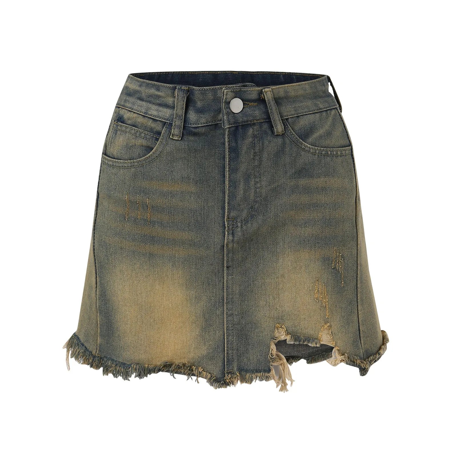 Denim Mini Wide Leg Vintage Black Summer Skirt
