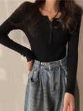 Button Front Knit Autumn Sweater