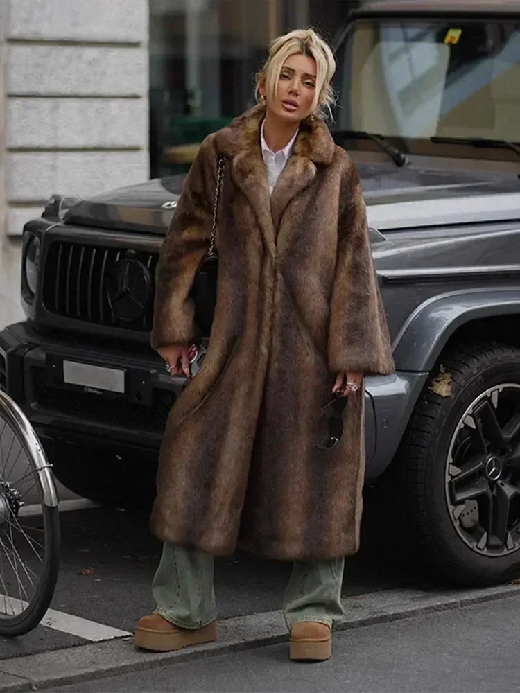 Cozy Lapel Long Winter Coat