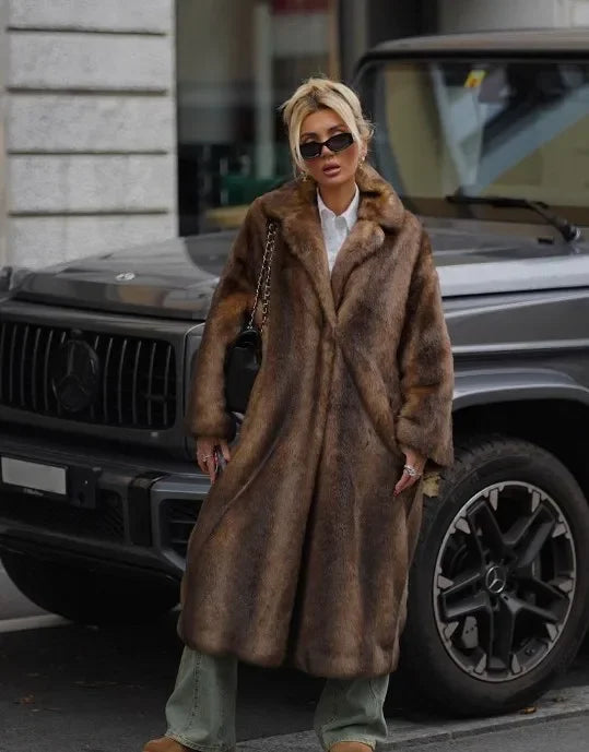 Cozy Lapel Long Winter Coat
