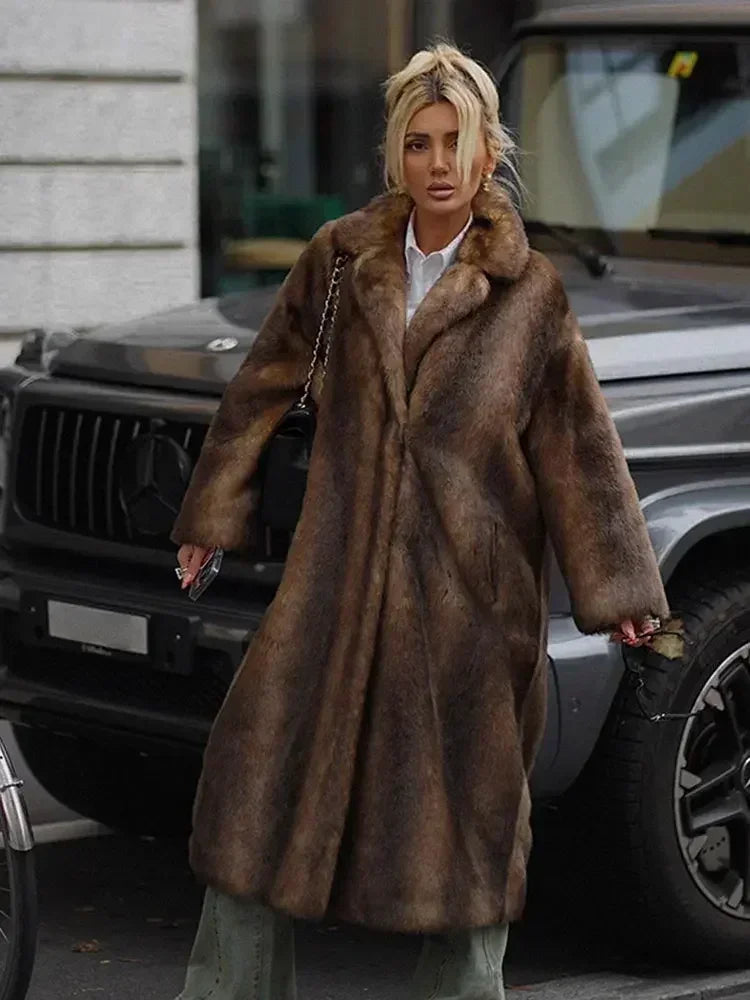 Cozy Lapel Long Winter Coat