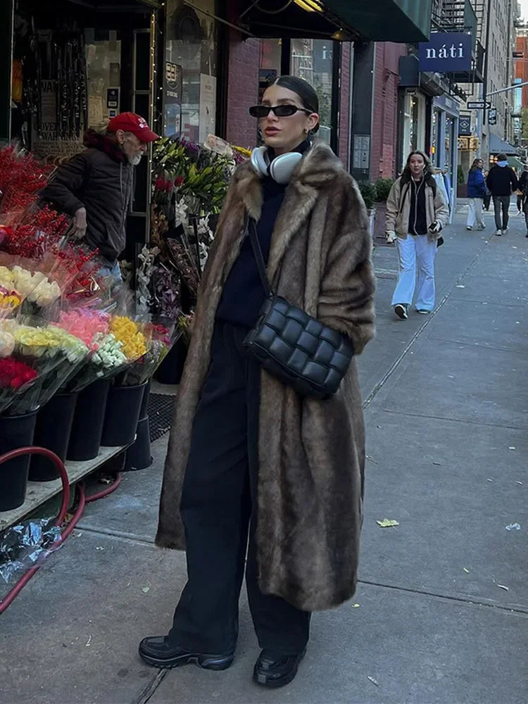 Cozy Lapel Long Winter Coat