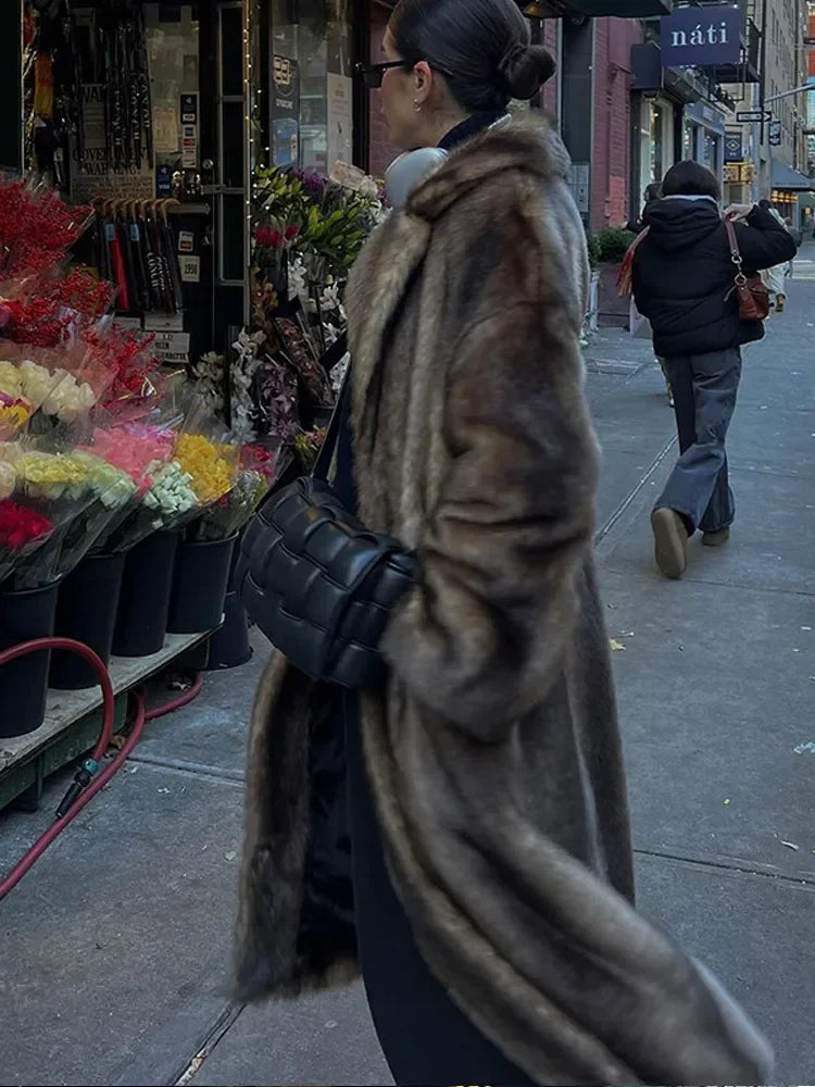 Cozy Lapel Long Winter Coat
