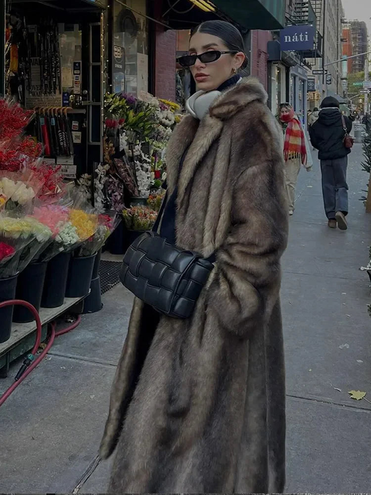 Cozy Lapel Long Winter Coat