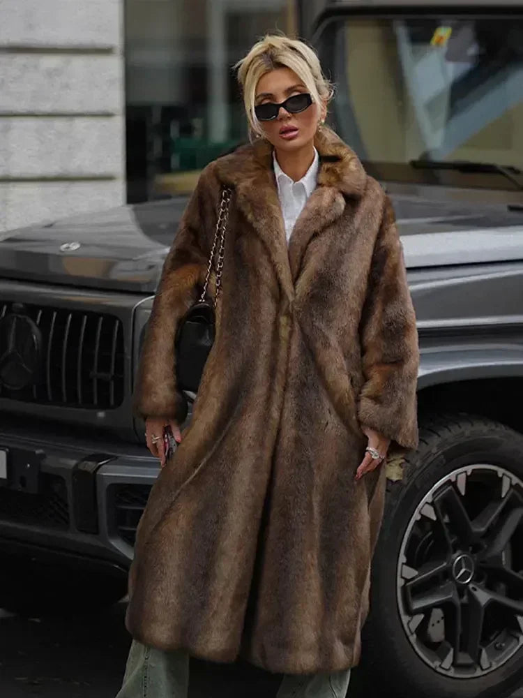 Cozy Lapel Long Winter Coat