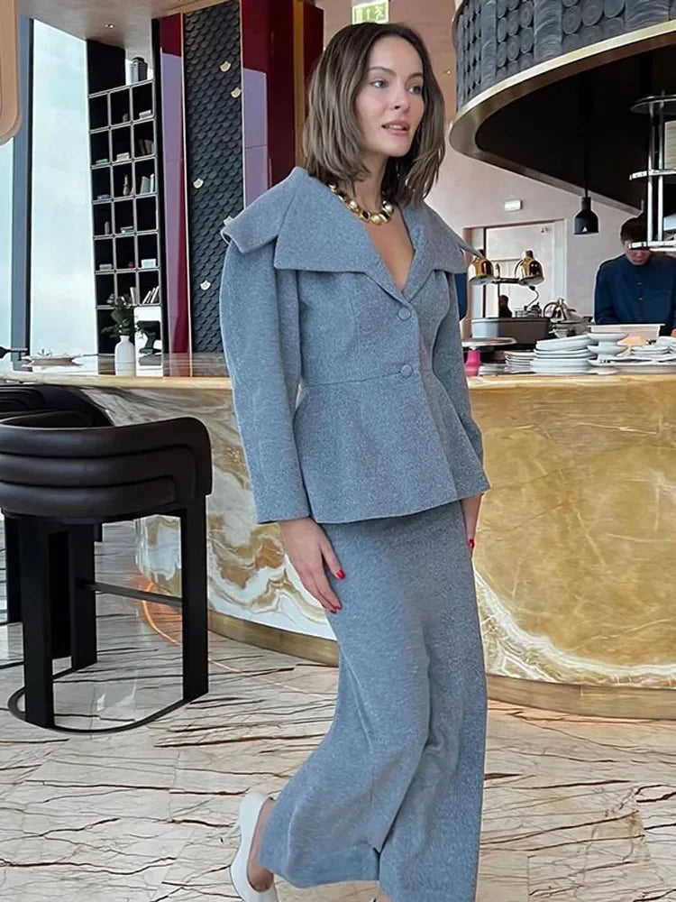 Grey Wool Blend Coat