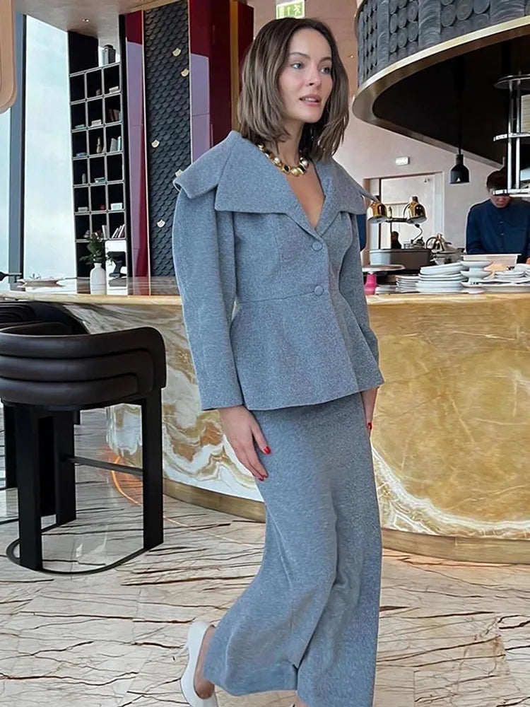 Grey Wool Blend Coat
