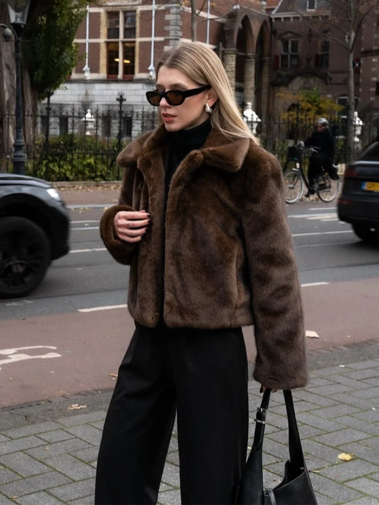 Retro Brown High Neck Coat
