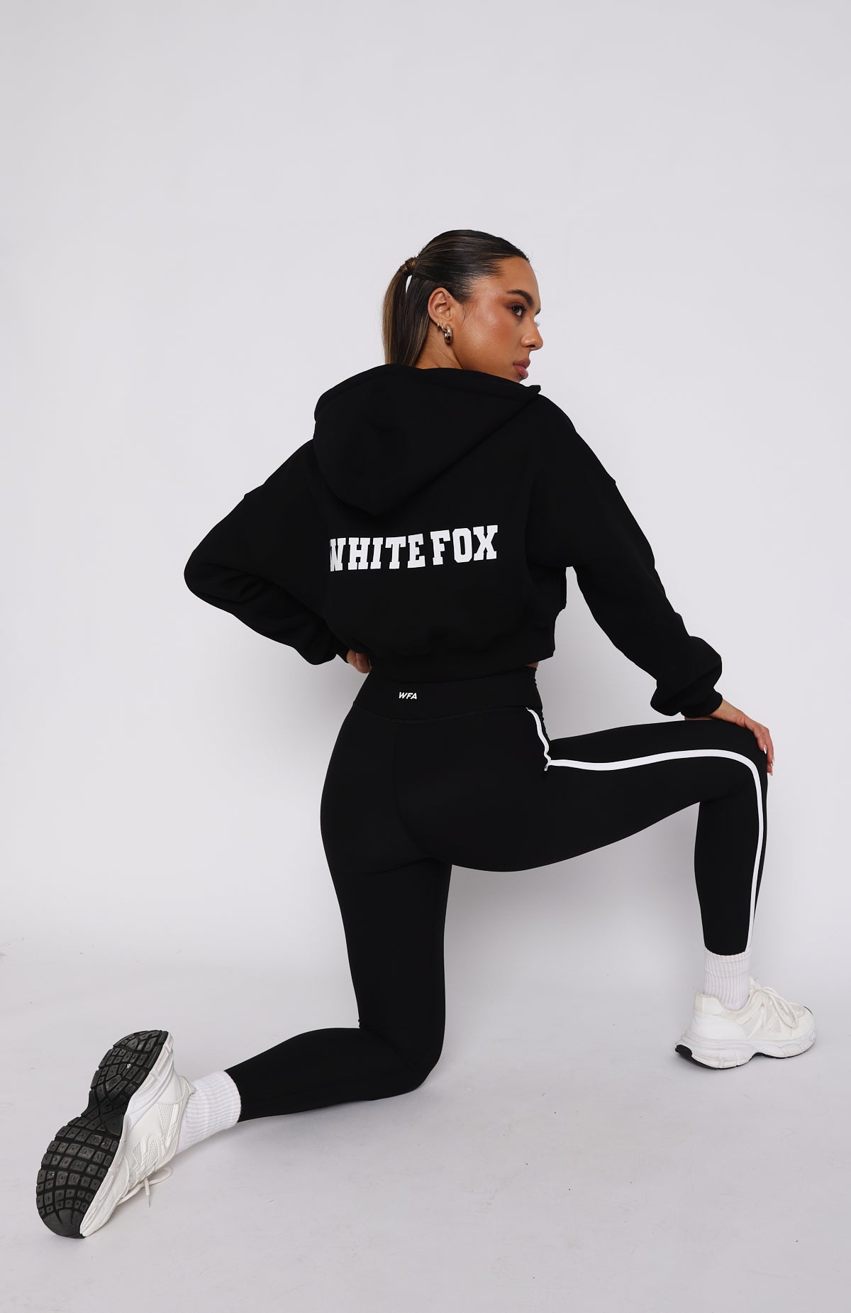 Stepping Out Cropped Black Hoodie