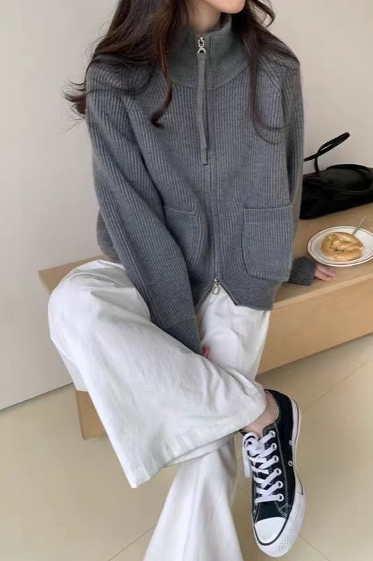 Relaxed High Neck Sweater