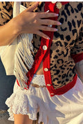 Casual Relaxed O-Neck Leopard Cardigan