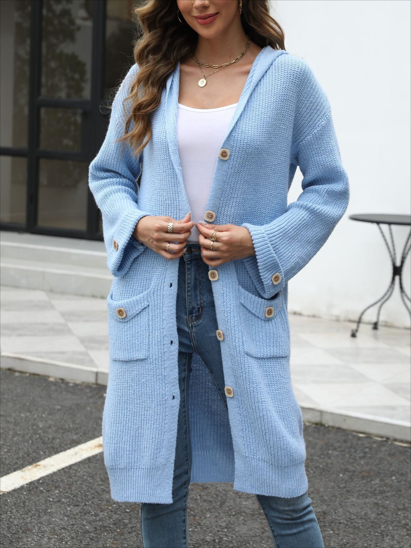 V-Neck Relaxed Knit Cardigan