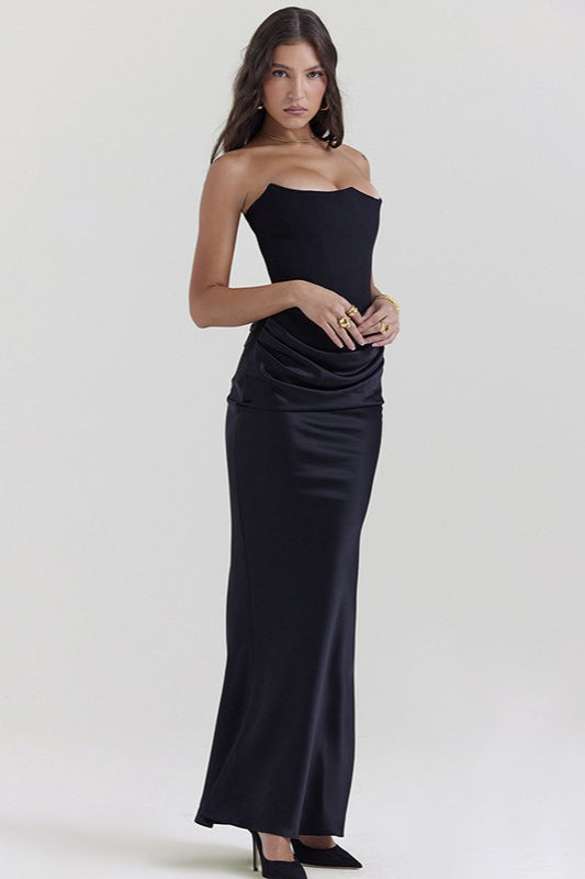 Chic Open Back Waist-Tight Maxi Dress