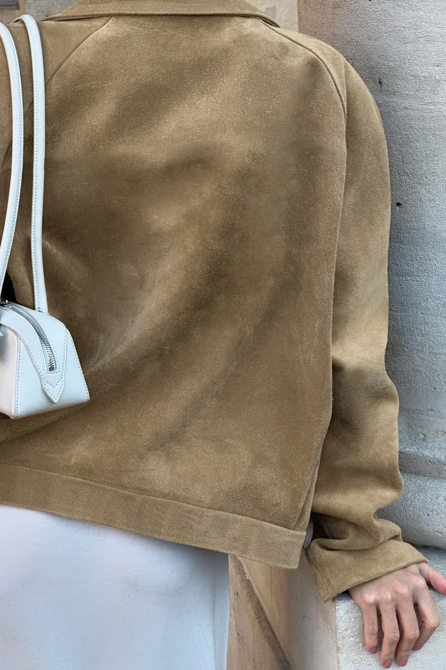 Retro Suede Lad-Style Notch Collar Coat