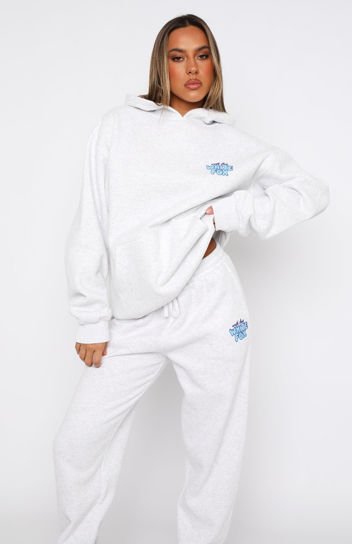 With Love Always Oversized Grey Marle Hoodie