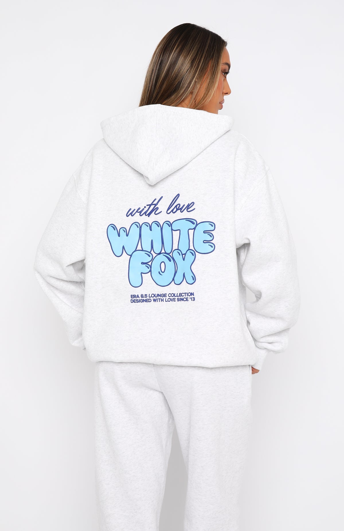 With Love Always Oversized Grey Marle Hoodie