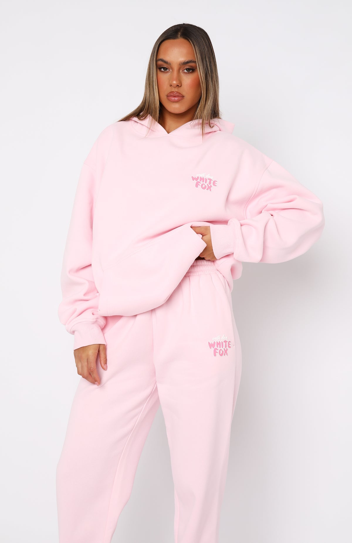 With Love Always Oversized Baby Pink Hoodie
