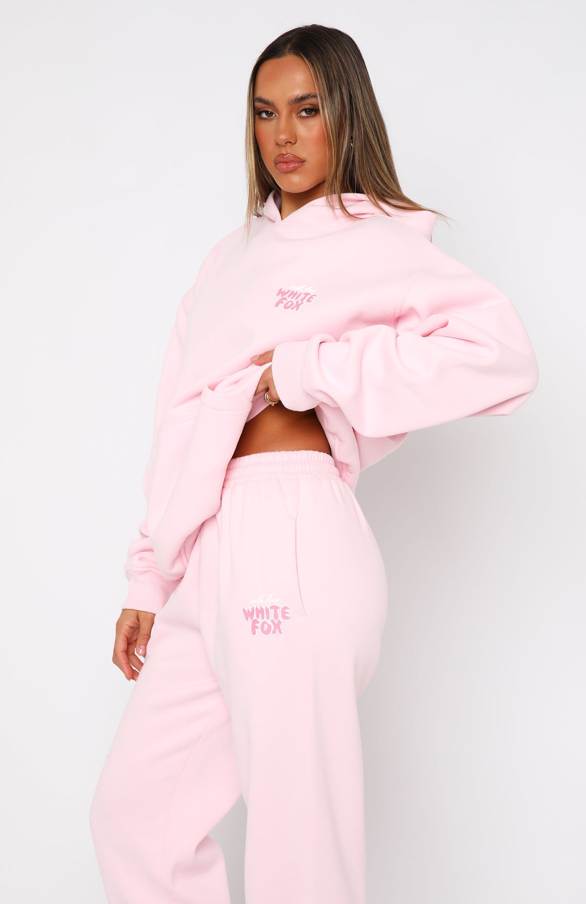 With Love Always Oversized Baby Pink Hoodie