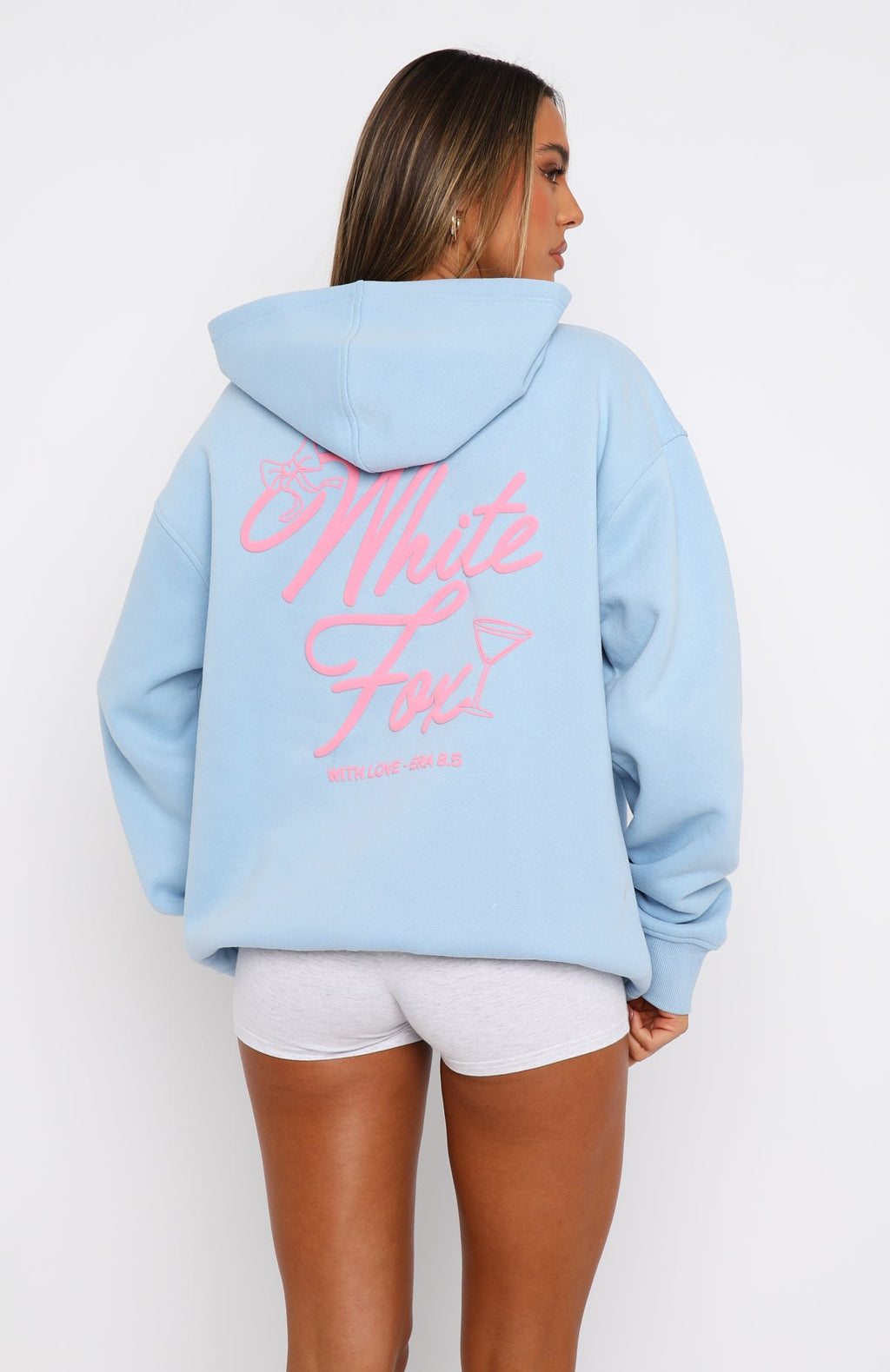 With Love & Kisses Oversized Baby Blue Hoodie