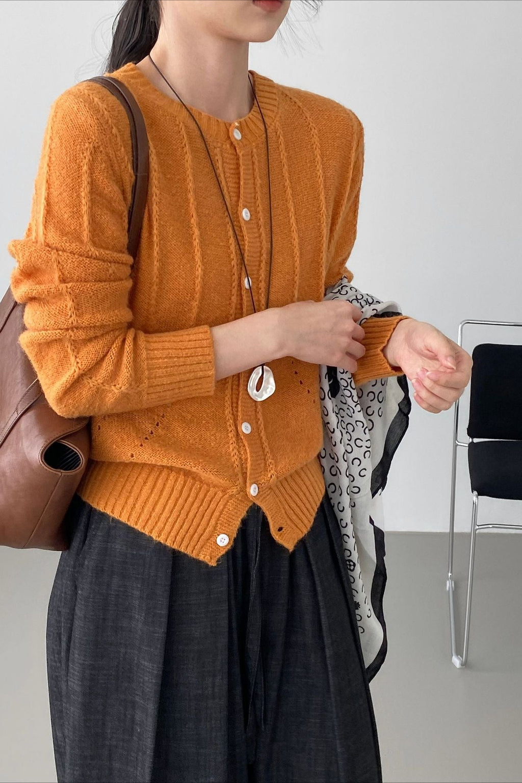 Elegant Wool Knit Cardigan