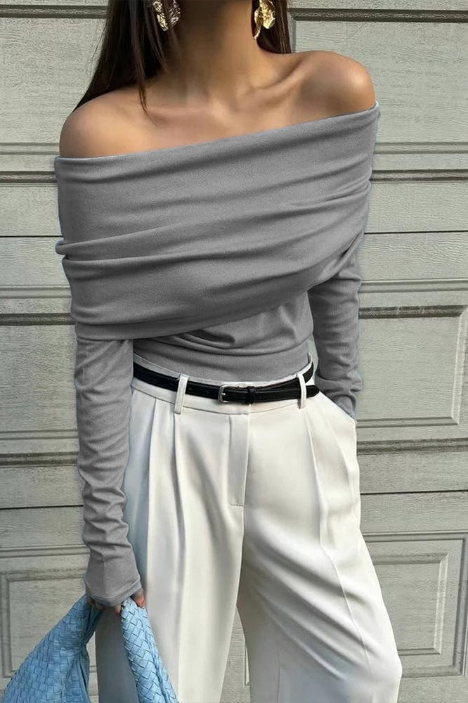 Off Shoulder Slim Fit Sweater