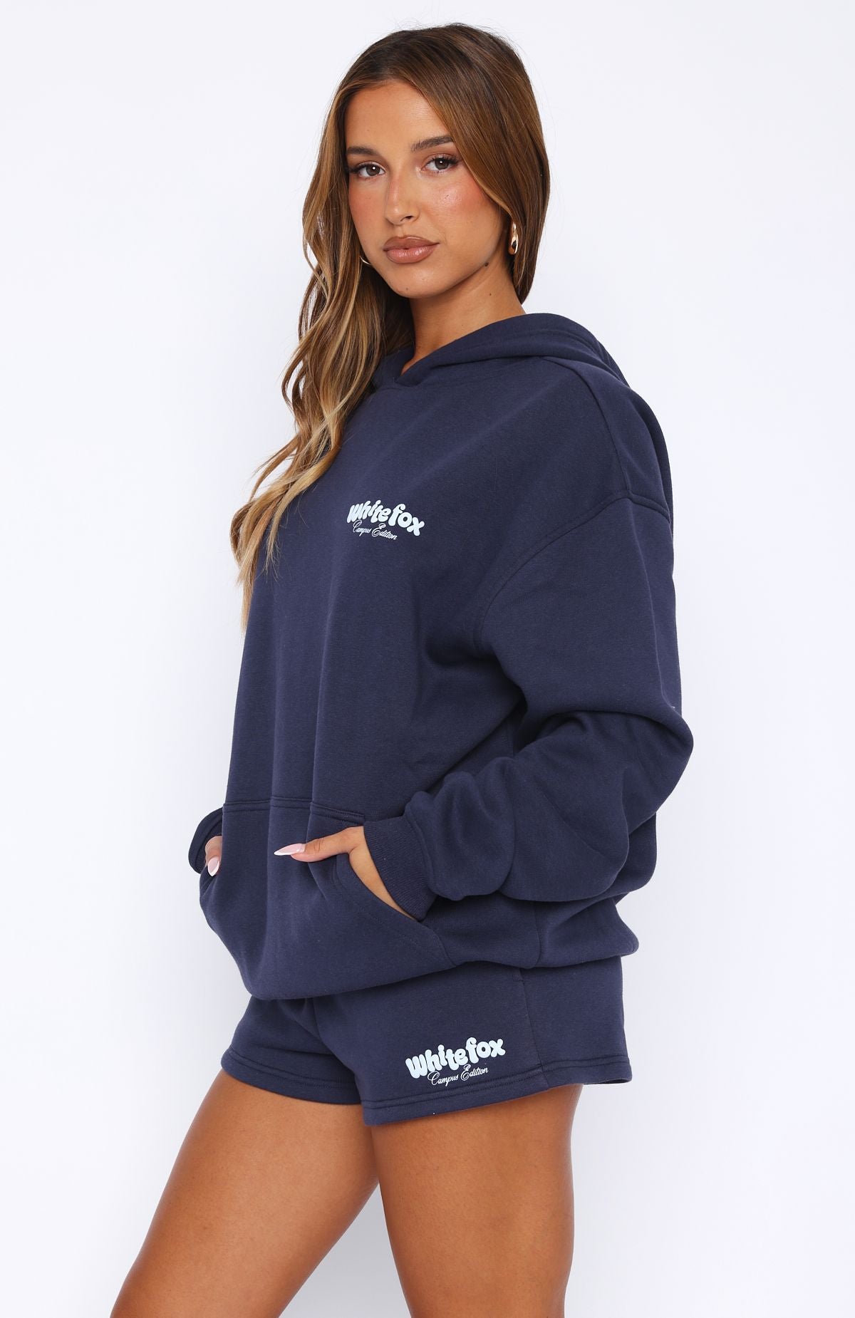 High Above Oversized Navy Hoodie