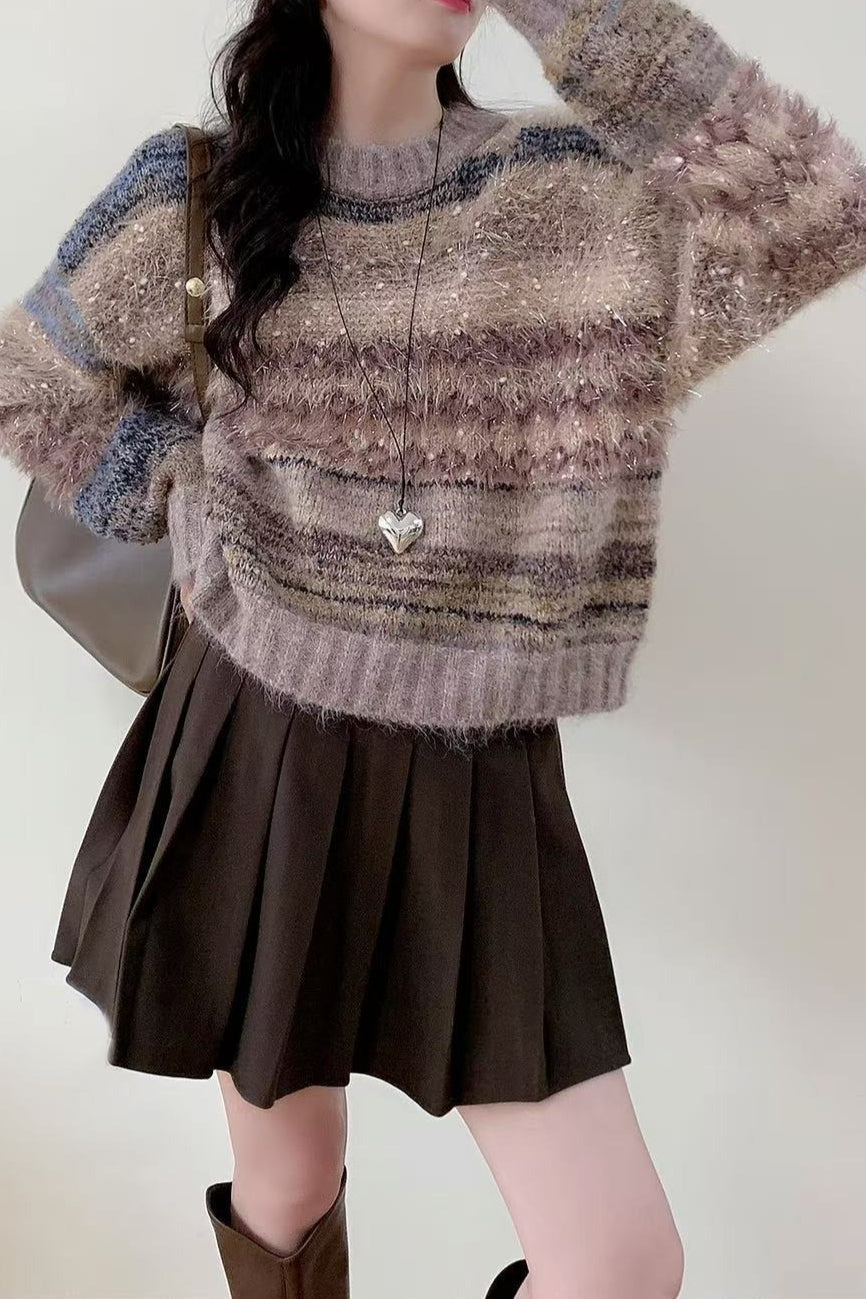 Gradient Long Sleeve Knit Sweater