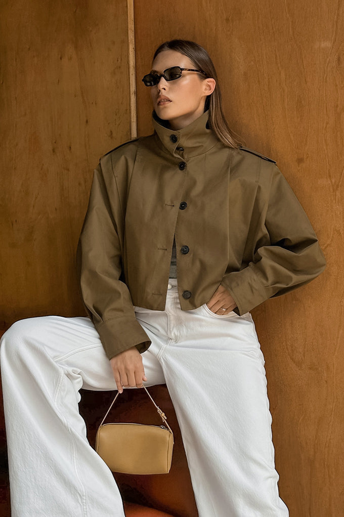 Chic Pleated Detail Mini Coat