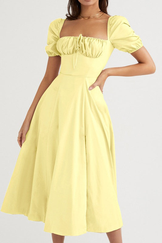 Tied Strap Split Hem Maxi Dress