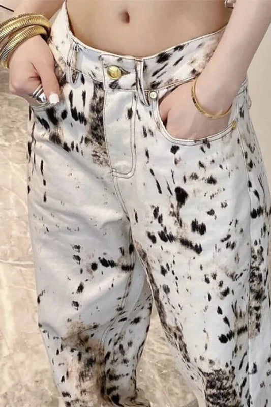 Leopard High Waist Vintage Jean
