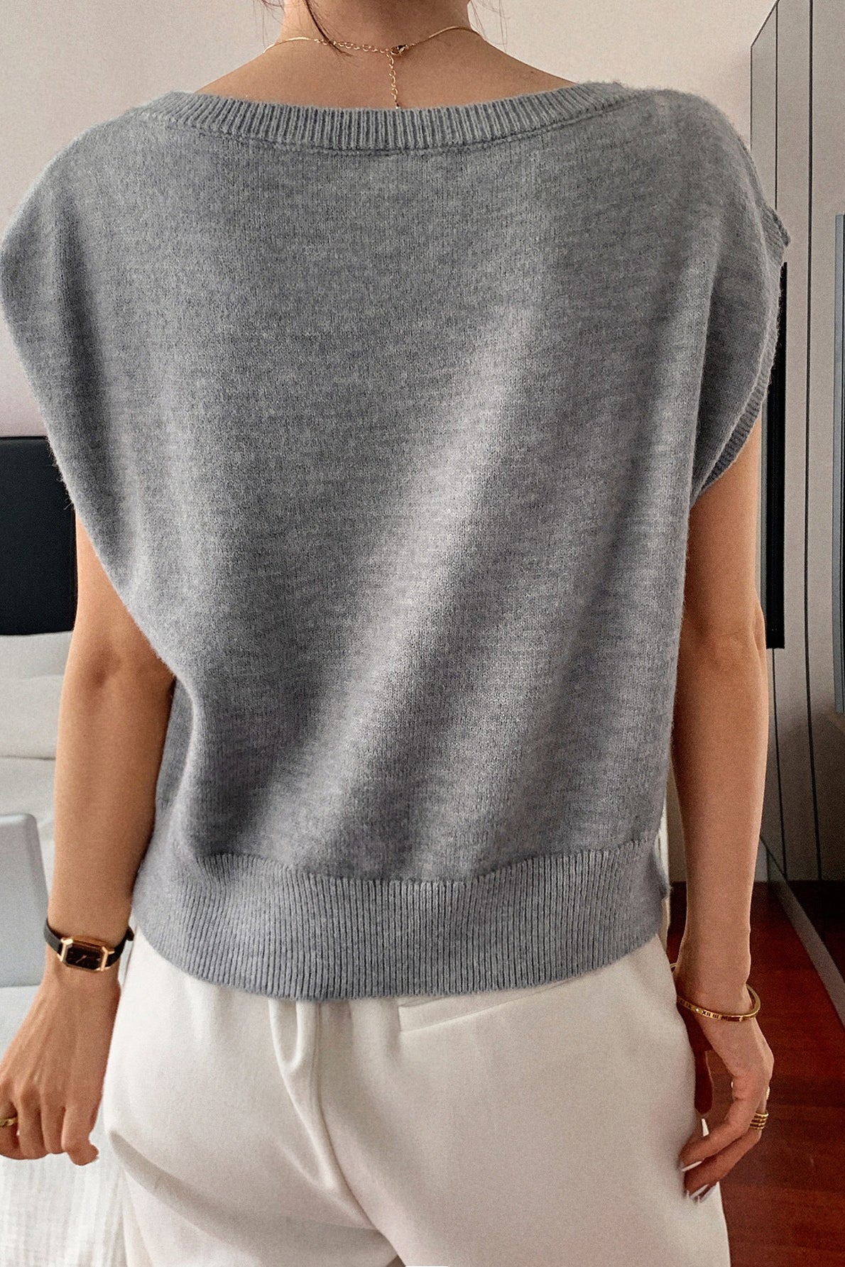 Casual Short Sleeve Minimal Sweater